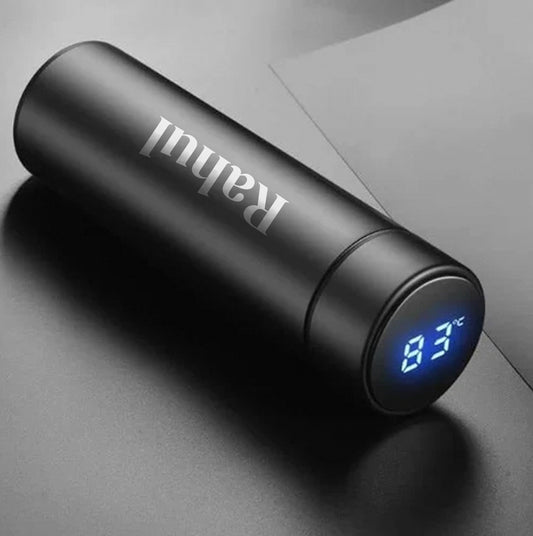 Active CORPORATE PORIUM Personalized 500 ml Stainless Steel Water Bottle | Double Wall Vacuum Insulated Flask, Black | 20 Hours Hot & 24 Hours Cold Ideal for Corporate Diwali Gift (Dark, Small)