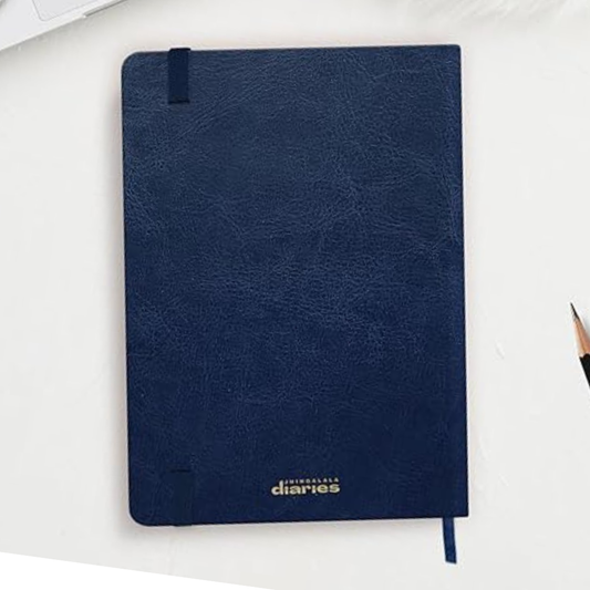 Pleaseprint Leather Customised Name Printed Notebook Diary with Elastic Lock For Office and Personal Daily Planner I A5 Personalised Journal Diary I 21x14 Cm I Undated 192 Ruled Pages