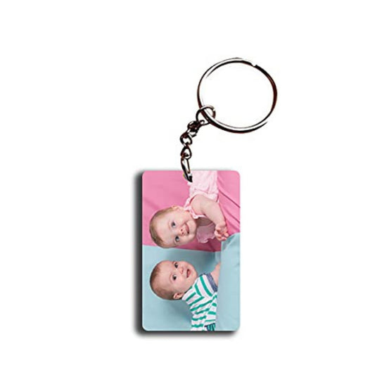 DON'T JUDGE ME Personalised Photo Keychain Customised With Photo Key Chain (Multicolour 6.4 X 4.4 Cm) | Wood, Metal
