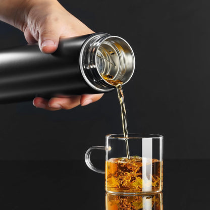 Active CORPORATE PORIUM Personalized 500 ml Stainless Steel Water Bottle | Double Wall Vacuum Insulated Flask, Black | 20 Hours Hot & 24 Hours Cold Ideal for Corporate Diwali Gift (Dark, Small)