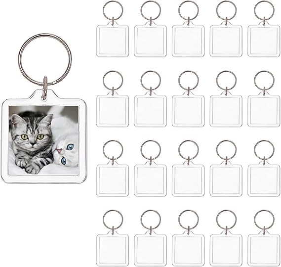 Personalised Photo Keychain Customised With Photo Key Chain (Multicolour 6.4 X 4.4 Cm) | Wood, Metal Square