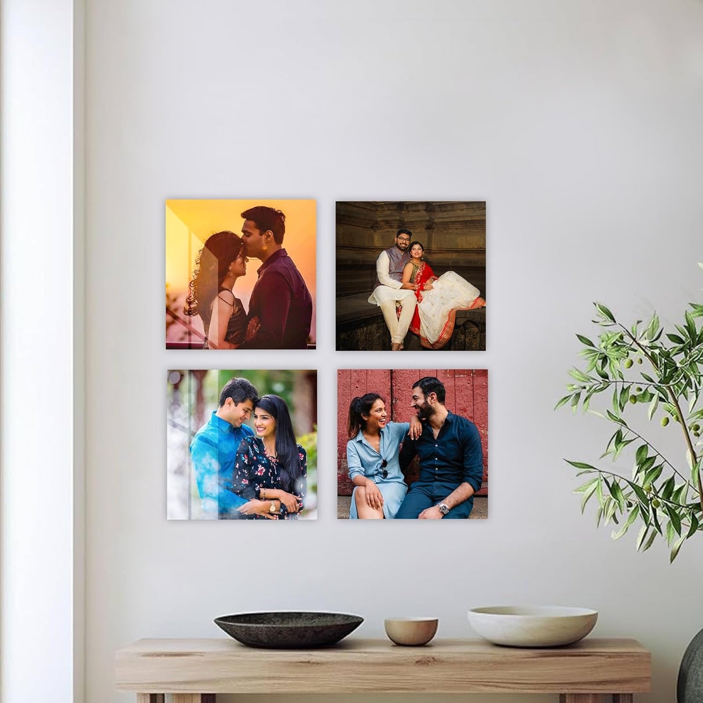 Acrylic Sqaure Photo Gallery Set Square (4 frame)
