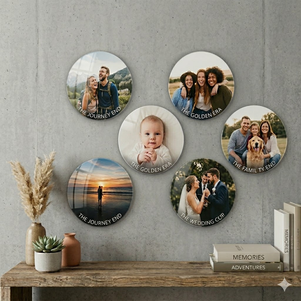 Acrylic Circle Photo Gallery Set Circle (6 frame)