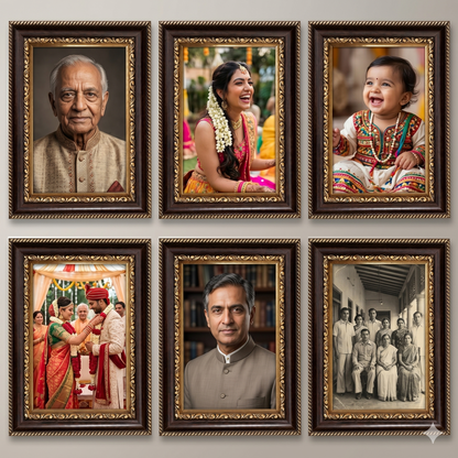 Wooden Photo Gallery set (6 Frame)